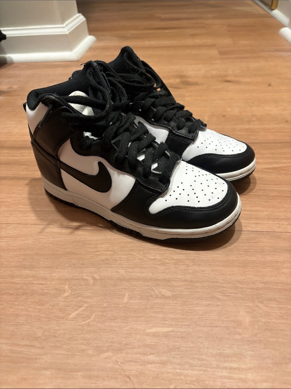 Nike Black and White Mid-Top Sneakers